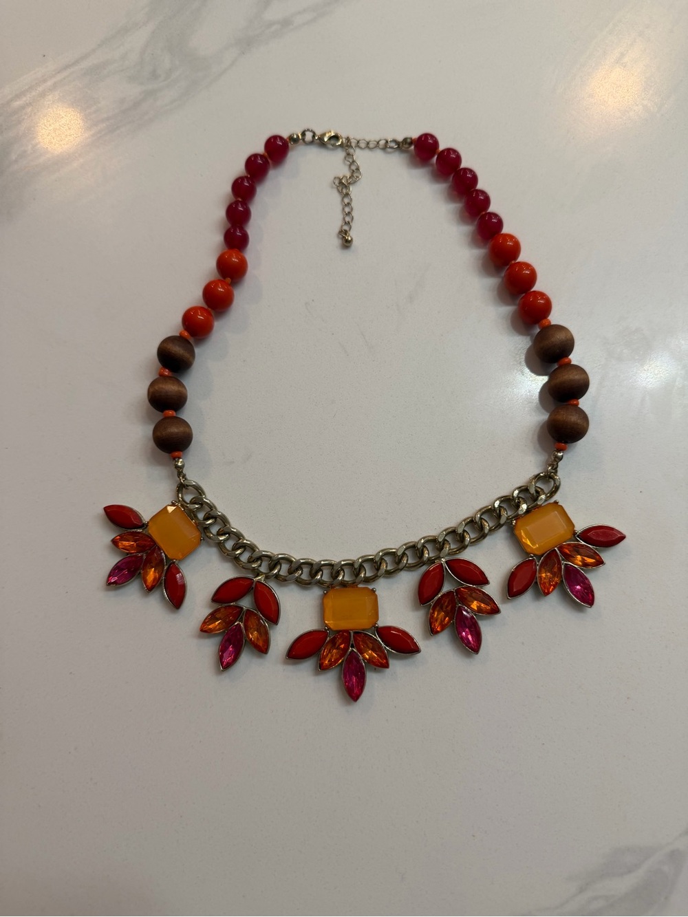 Vibrant Orange & Red Statement Necklace - Women Jewelry